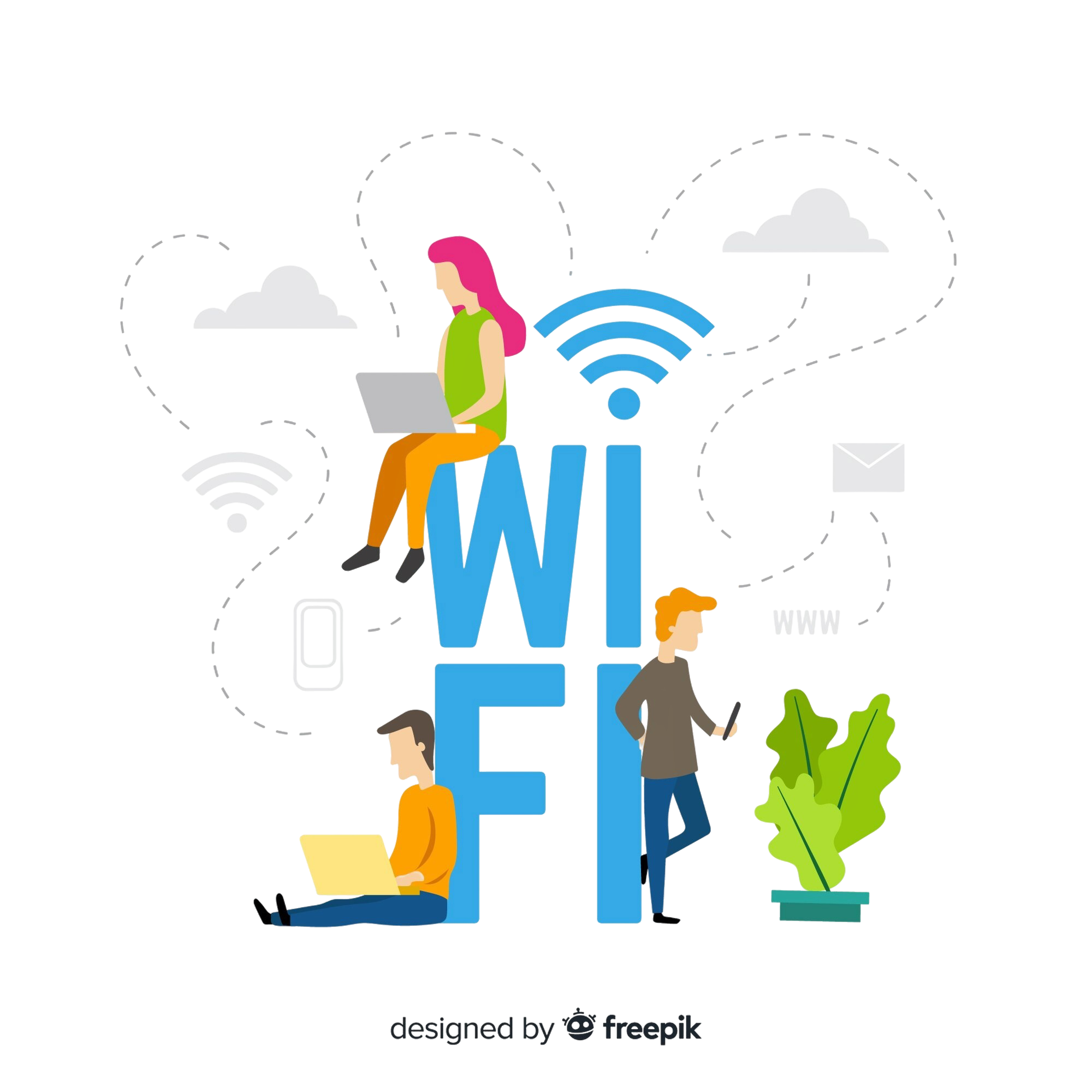flat-wifi-zone-concept-with-signal